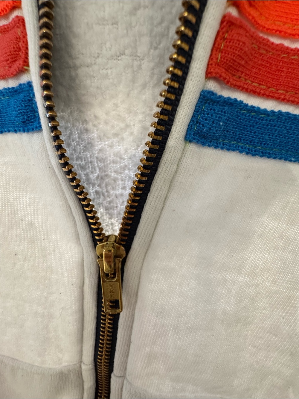 Aviator Nation White Hoodie with Rainbow Stripe Accents Size XS Fair Condition - Picture 7 of 9